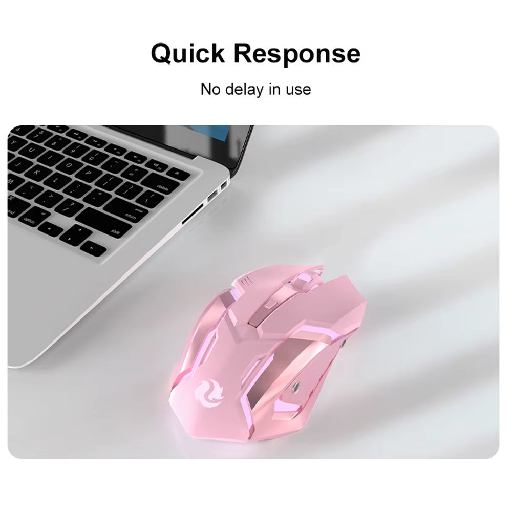 Gaming Mouse Rechargeable – 2.4G Wireless Bluetooth, Ergonomic, LED Backlit, Mute Mouse for Computer, Laptop, iOS, Android
