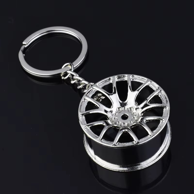 Gearhead's Passion Keychain – Turbo Gearbox & Brake Disc Design, Premium Zinc Alloy, Car Enthusiast's Must-Have Accessory