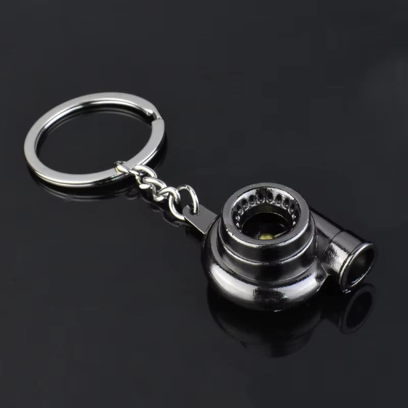 Gearhead's Passion Keychain – Turbo Gearbox & Brake Disc Design, Premium Zinc Alloy, Car Enthusiast's Must-Have Accessory