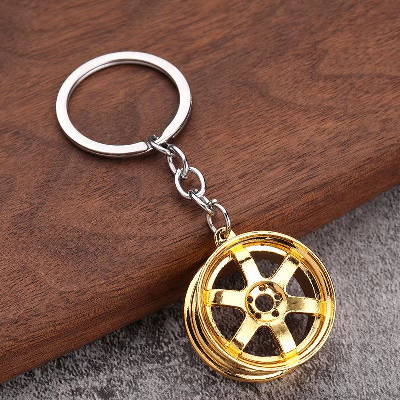 Gearhead's Passion Keychain – Turbo Gearbox & Brake Disc Design, Premium Zinc Alloy, Car Enthusiast's Must-Have Accessory