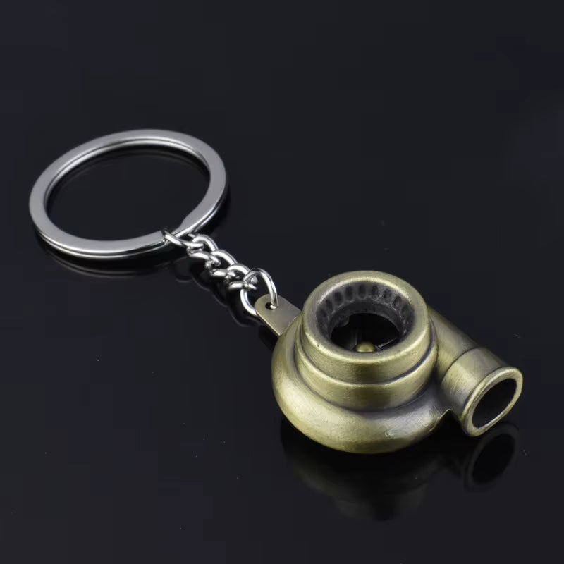 Gearhead's Passion Keychain – Turbo Gearbox & Brake Disc Design, Premium Zinc Alloy, Car Enthusiast's Must-Have Accessory