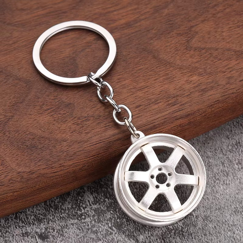 Gearhead's Passion Keychain – Turbo Gearbox & Brake Disc Design, Premium Zinc Alloy, Car Enthusiast's Must-Have Accessory
