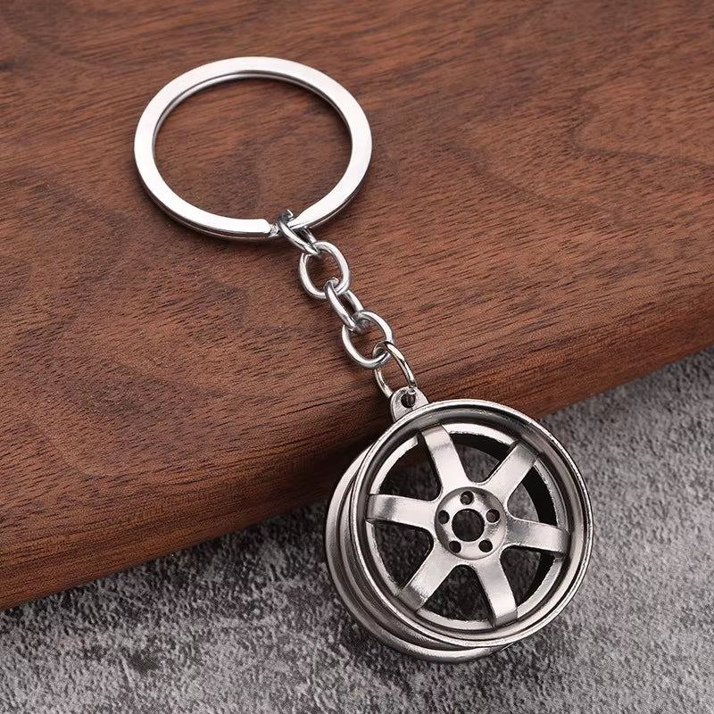 Gearhead's Passion Keychain – Turbo Gearbox & Brake Disc Design, Premium Zinc Alloy, Car Enthusiast's Must-Have Accessory