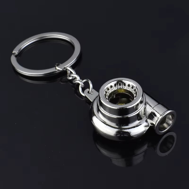 Gearhead's Passion Keychain – Turbo Gearbox & Brake Disc Design, Premium Zinc Alloy, Car Enthusiast's Must-Have Accessory