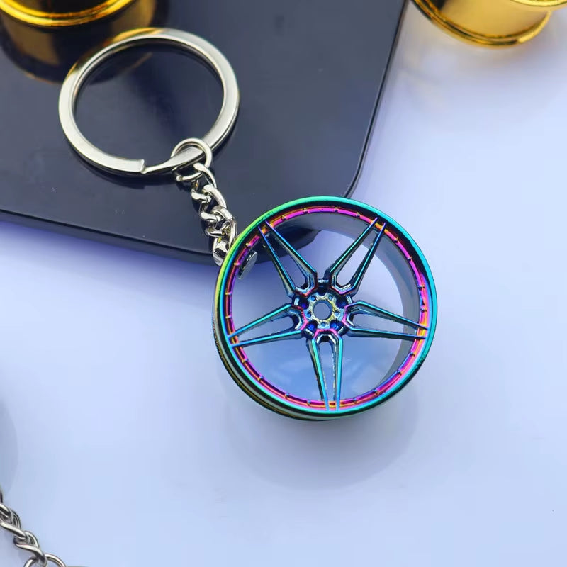 Gearhead's Passion Keychain – Turbo Gearbox & Brake Disc Design, Premium Zinc Alloy, Car Enthusiast's Must-Have Accessory