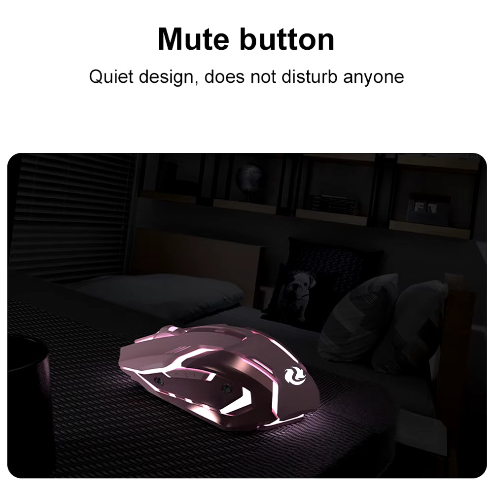 Gaming Mouse Rechargeable – 2.4G Wireless Bluetooth, Ergonomic, LED Backlit, Mute Mouse for Computer, Laptop, iOS, Android