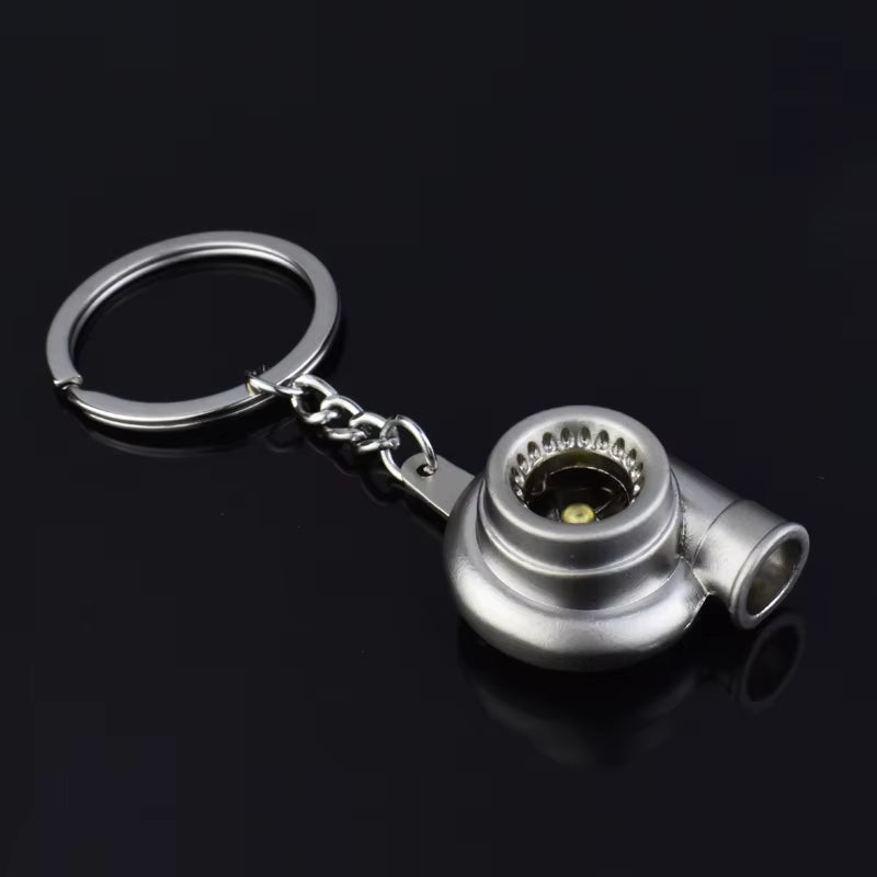 Gearhead's Passion Keychain – Turbo Gearbox & Brake Disc Design, Premium Zinc Alloy, Car Enthusiast's Must-Have Accessory
