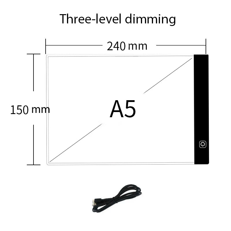 LED Drawing Copy Pad – 3-Level Dimmable Board, Animation Painting, Educational Toys, Gift for Children, Adjustable Light Notepad