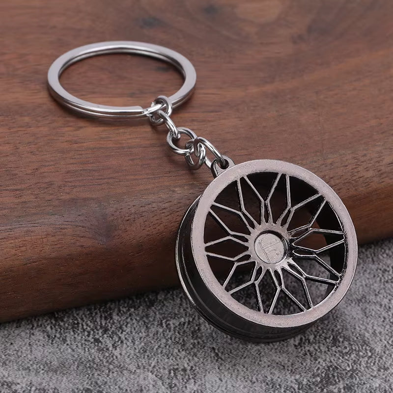 Gearhead's Passion Keychain – Turbo Gearbox & Brake Disc Design, Premium Zinc Alloy, Car Enthusiast's Must-Have Accessory