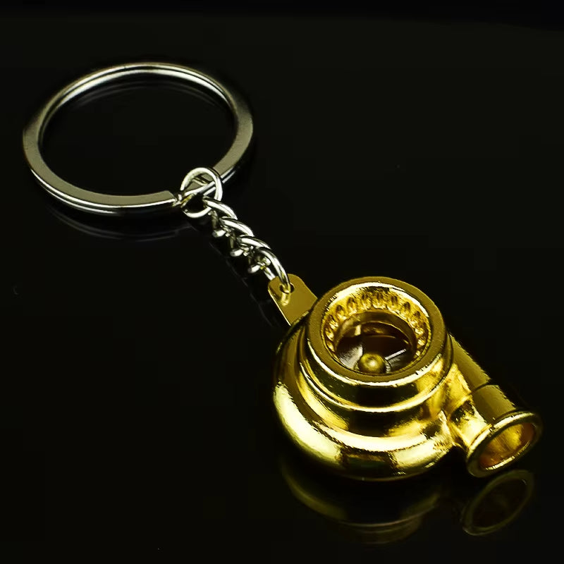Gearhead's Passion Keychain – Turbo Gearbox & Brake Disc Design, Premium Zinc Alloy, Car Enthusiast's Must-Have Accessory