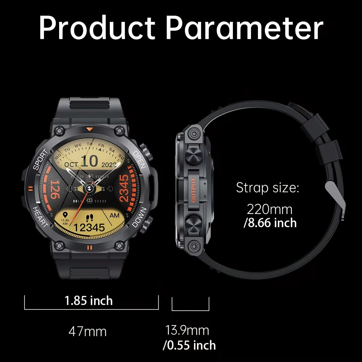 K56Pro Smart Watch – 1.39” HD Display, Heart Rate Monitor, Bluetooth Calling, 400mAh Long Battery Life, Multiple Sport Modes