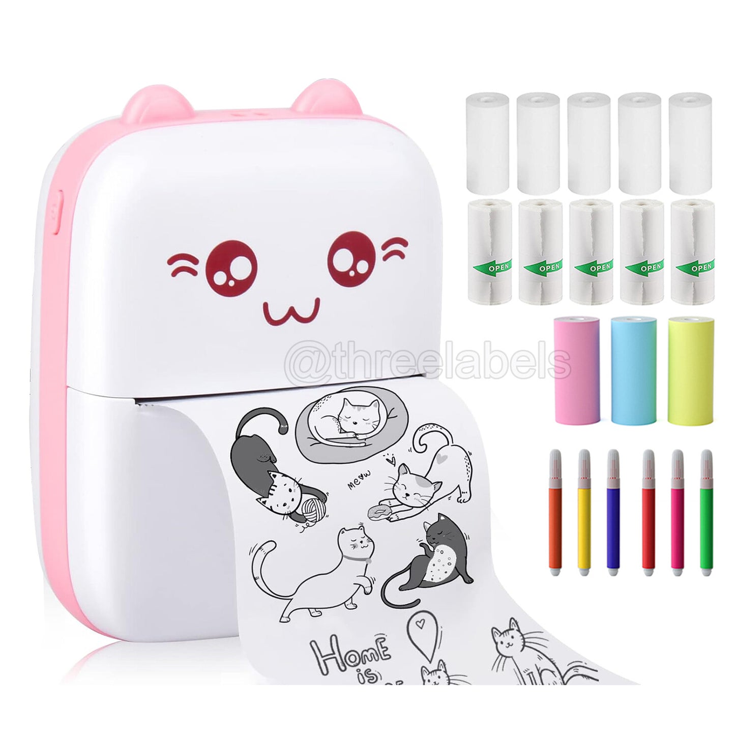 Portable Mini Thermal Printer – Pocket Photo Printer, Wireless Bluetooth Printing