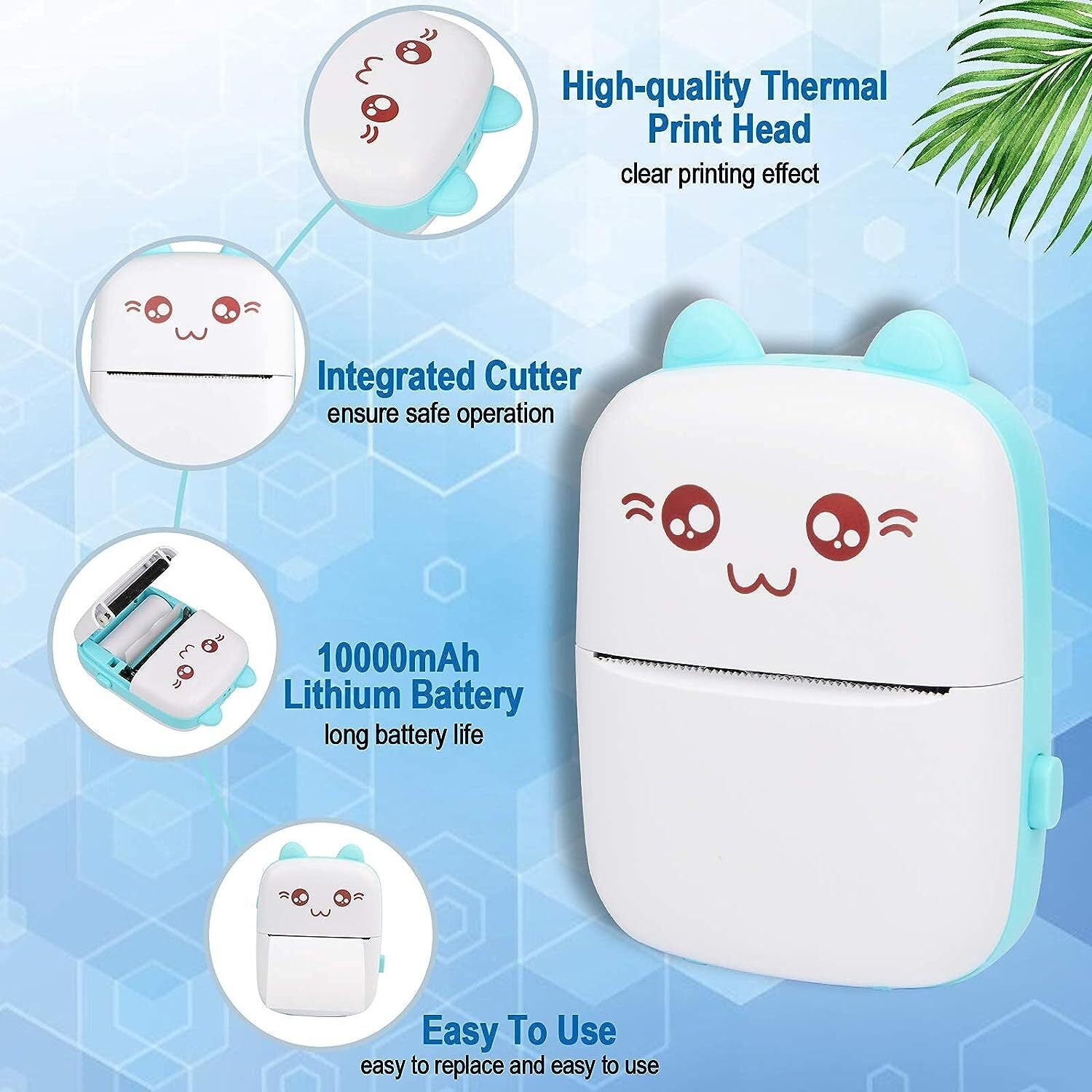 Portable Mini Thermal Printer – Pocket Photo Printer, Wireless Bluetooth Printing