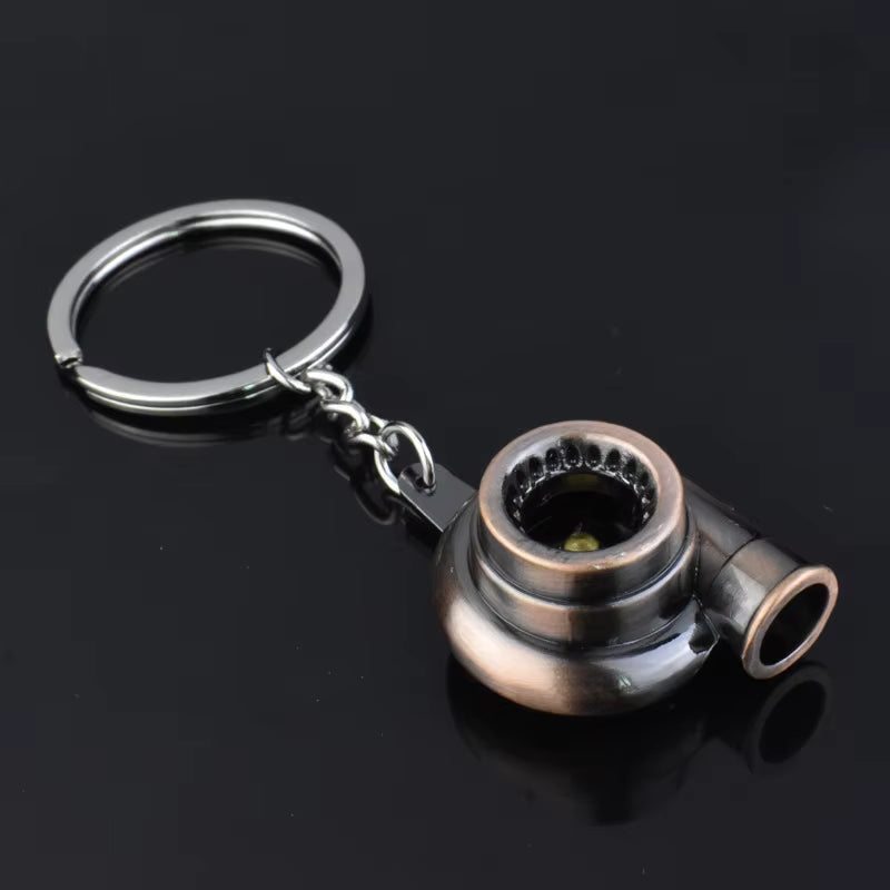 Gearhead's Passion Keychain – Turbo Gearbox & Brake Disc Design, Premium Zinc Alloy, Car Enthusiast's Must-Have Accessory