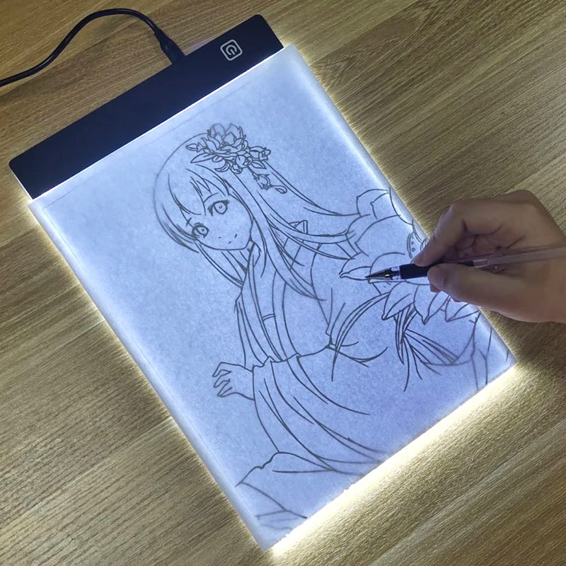 LED Drawing Copy Pad – 3-Level Dimmable Board, Animation Painting, Educational Toys, Gift for Children, Adjustable Light Notepad