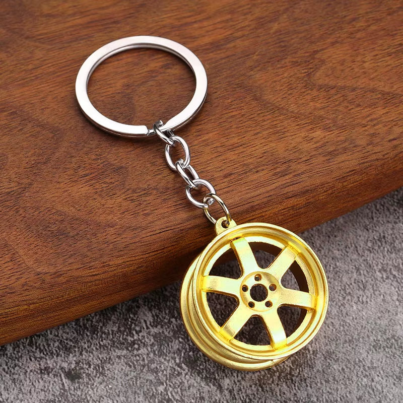 Gearhead's Passion Keychain – Turbo Gearbox & Brake Disc Design, Premium Zinc Alloy, Car Enthusiast's Must-Have Accessory