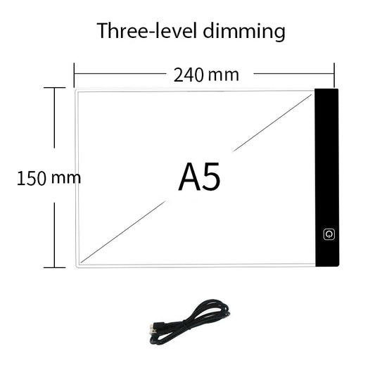 LED Drawing Copy Pad – 3-Level Dimmable Board, Animation Painting, Educational Toys, Gift for Children, Adjustable Light Notepad